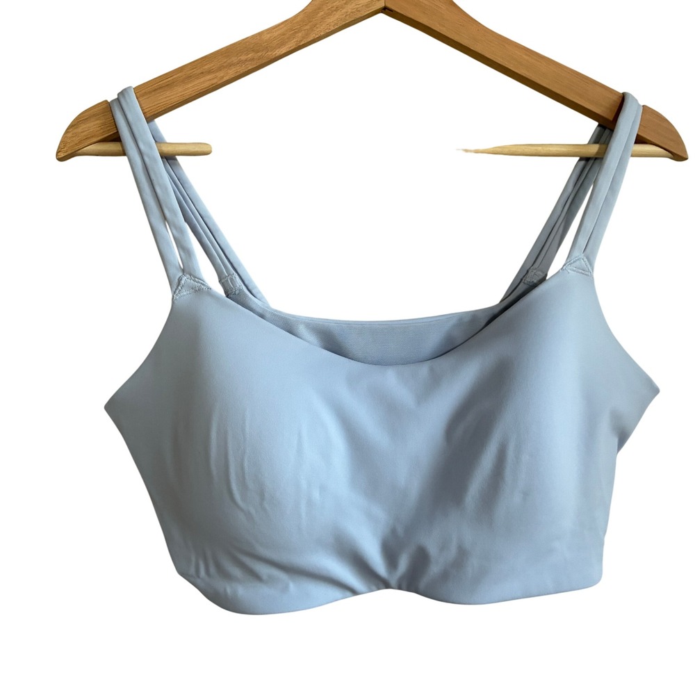 Avia AVX10 Sports Bra XL Light Blue Womens Double Strap Nylon Spandex
